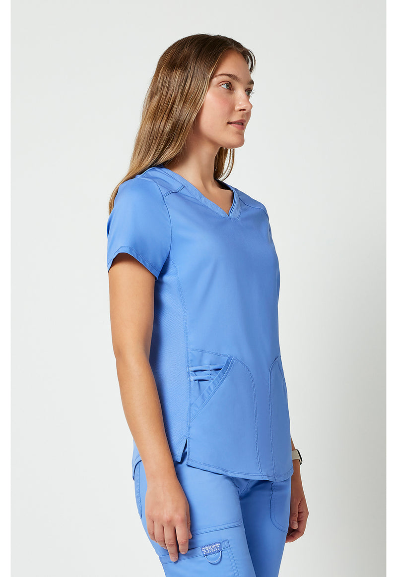 Ciel Blue - Cherokee Cherokee WW Revolution Women's Scrub Top - Right Side View