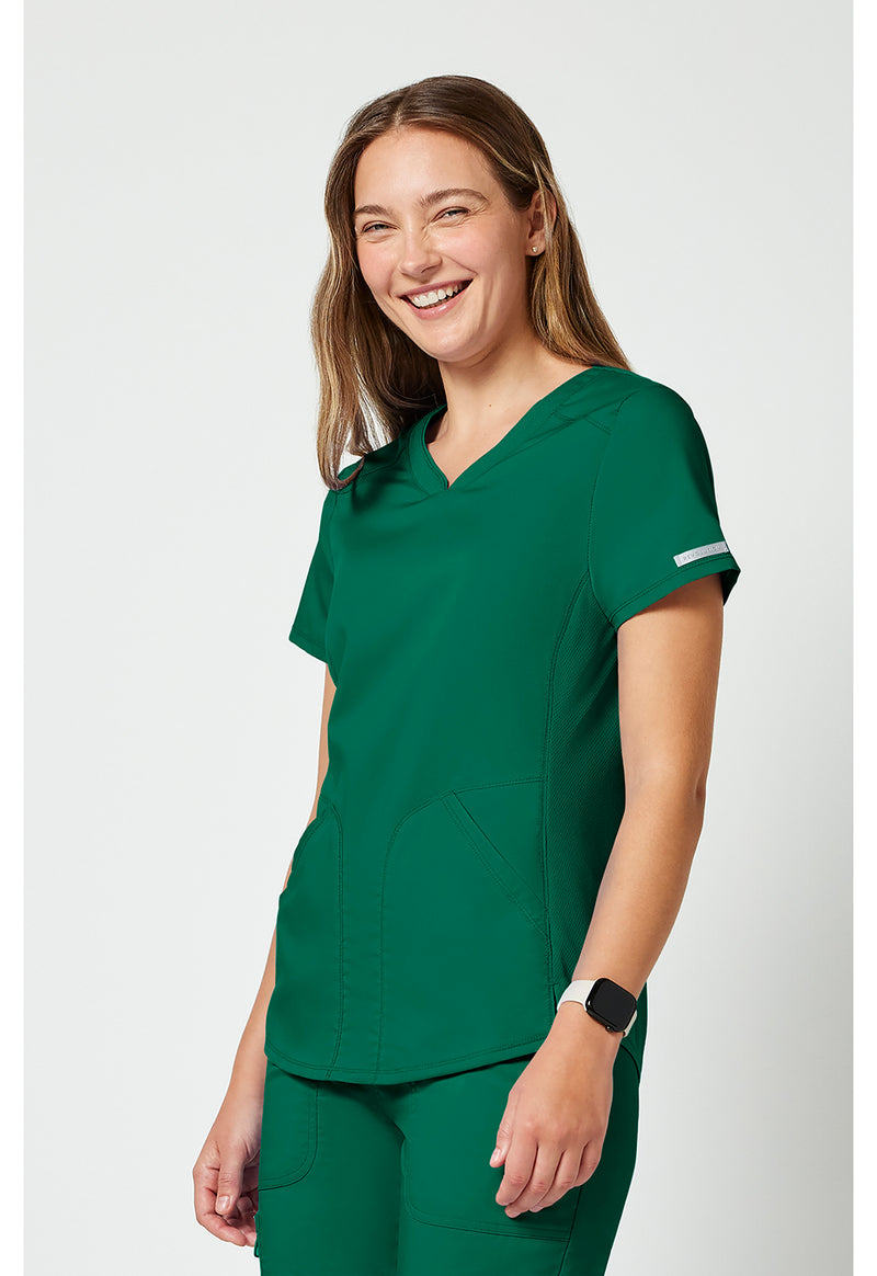 Hunter Green - Cherokee Cherokee WW Revolution Women's Scrub Top - Left Side View