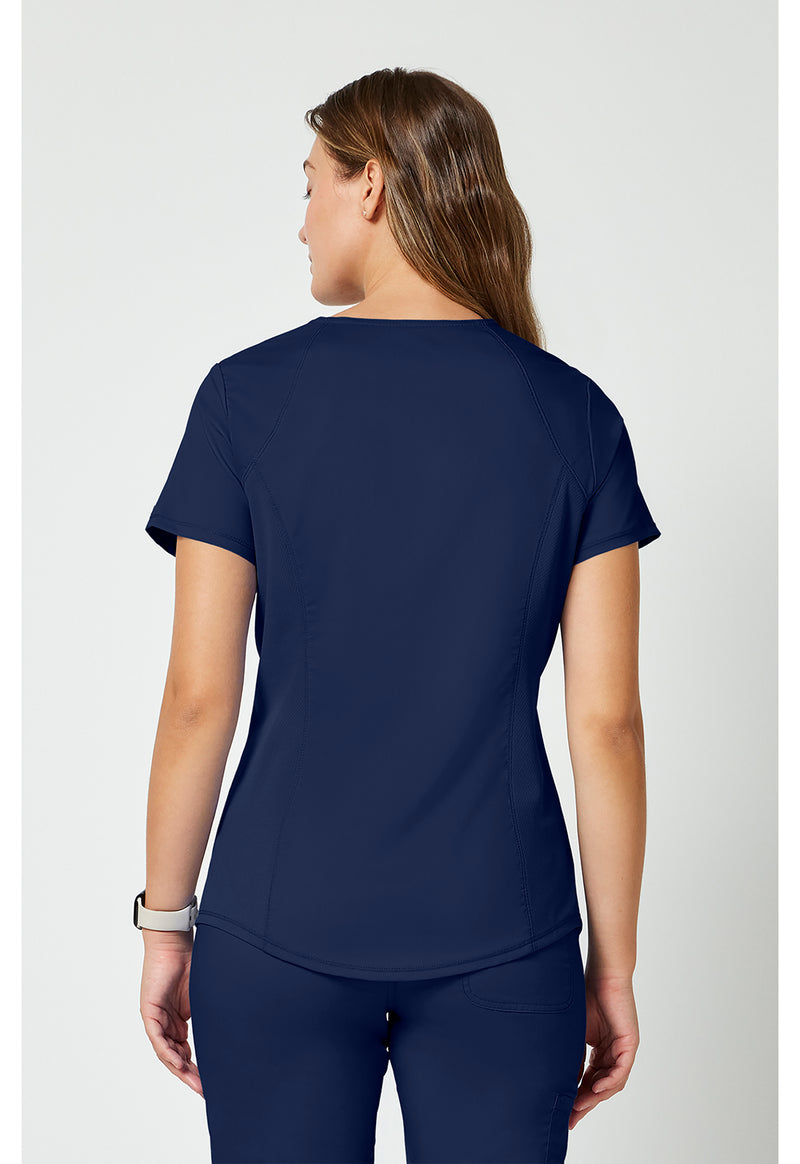 Navy - Cherokee WW Revolution Women's Scrub Top - Back View