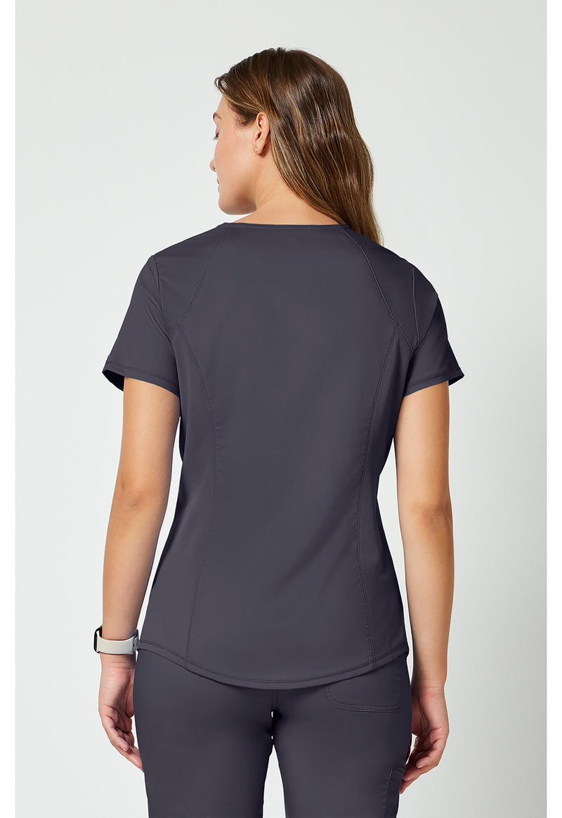 Pewter - Cherokee WW Revolution Women's Scrub Top - Back View