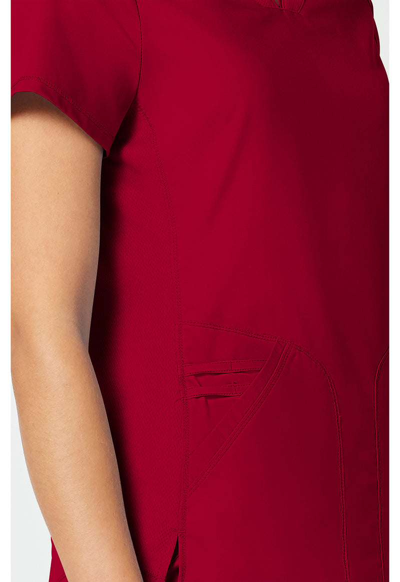 Red - Cherokee Cherokee WW Revolution Women's Scrub Top - Detail 3 View