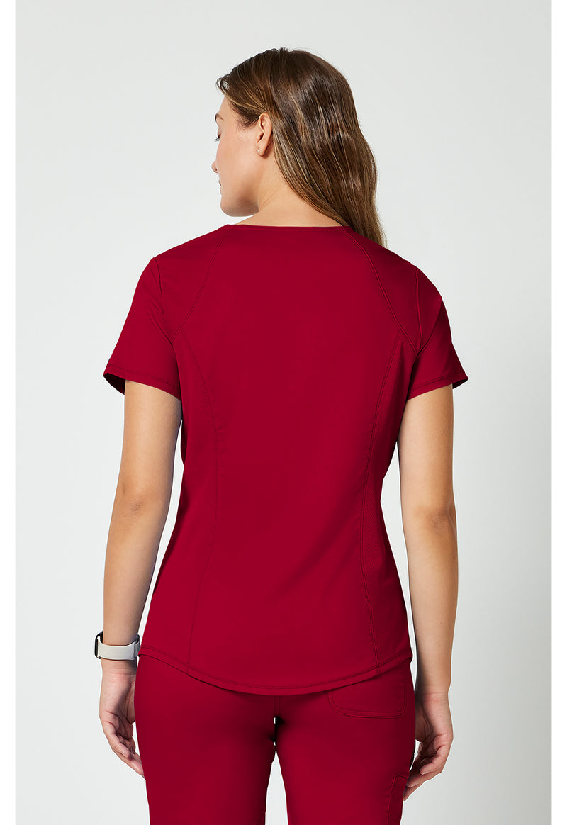 Red - Cherokee WW Revolution Women's Scrub Top - Back View