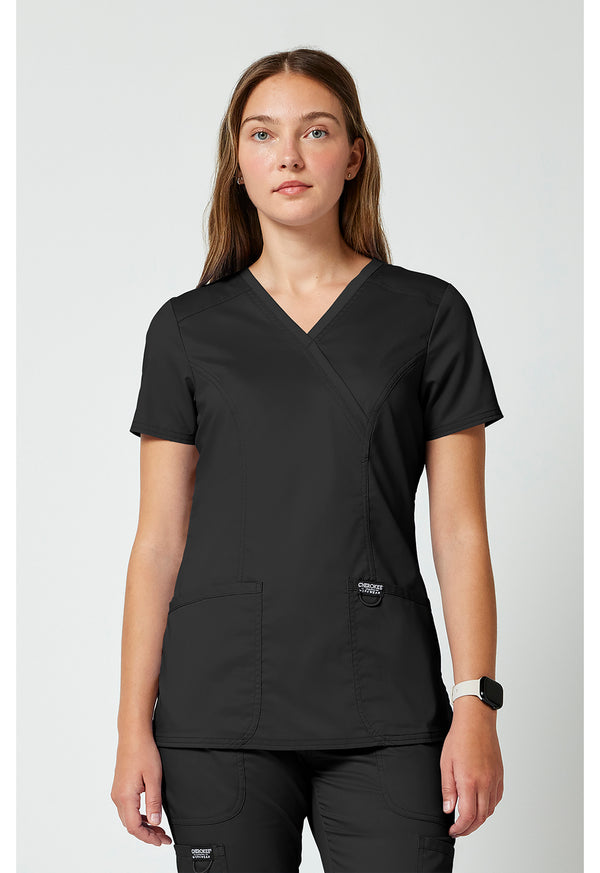 Women's Mock Wrap Scrub Top