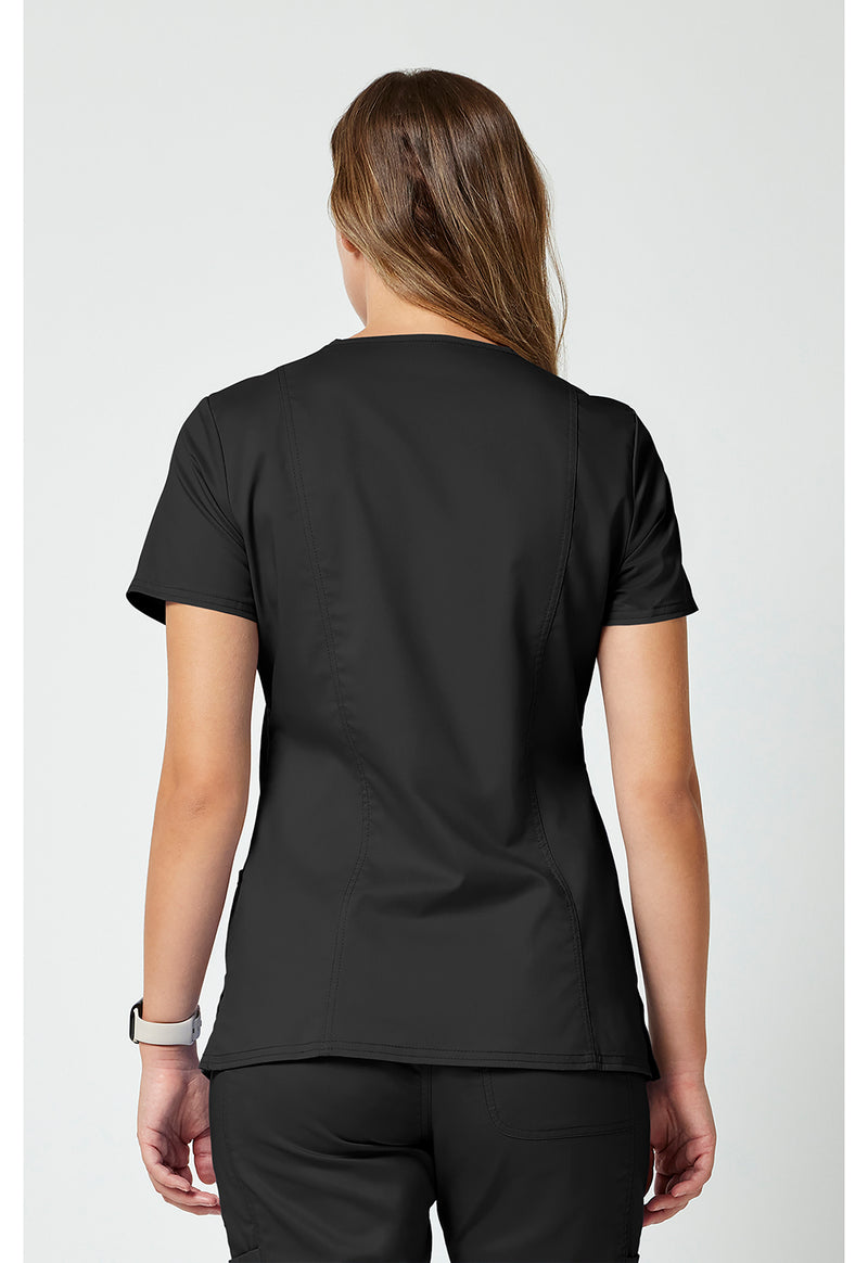 Black - Cherokee WW Revolution Women Scrub Top - Back View