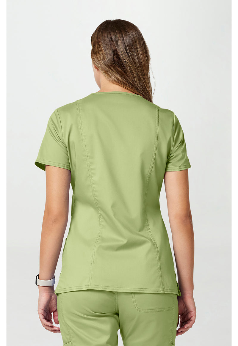 Cucumber - Cherokee WW Revolution Women Scrub Top - Back View