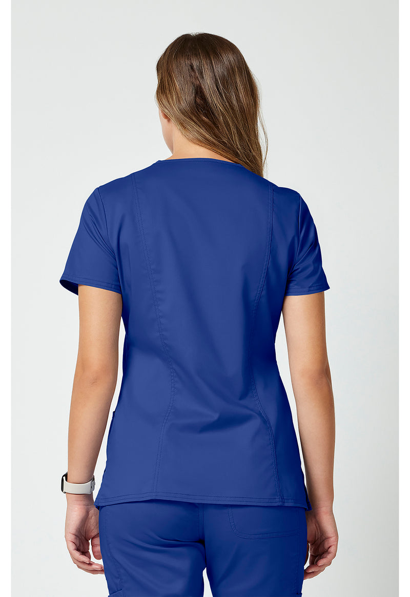 Galaxy Blue - Cherokee WW Revolution Women Scrub Top - Back View