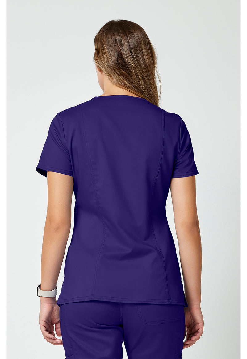 Grape - Cherokee WW Revolution Women Scrub Top - Back View