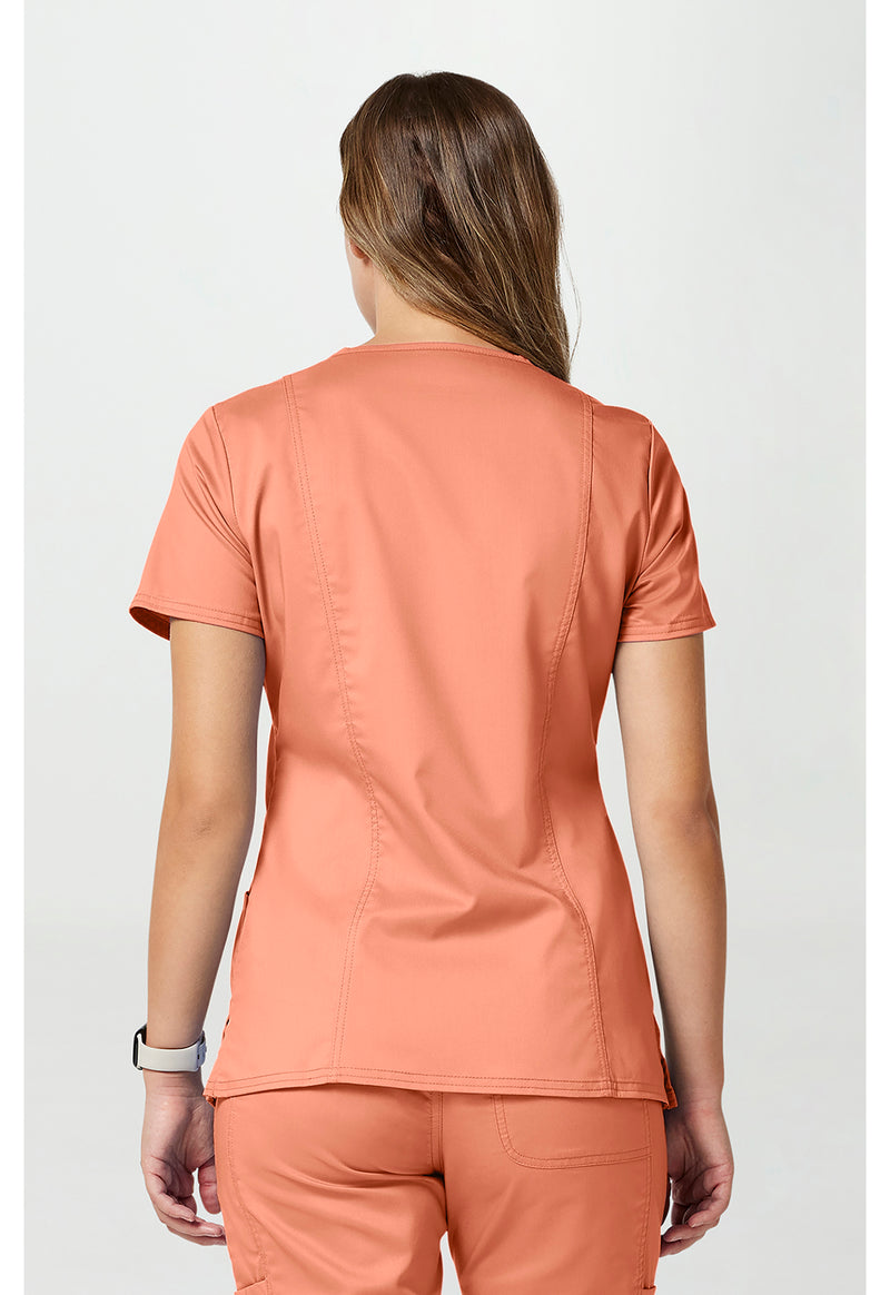 Papaya Juice - Cherokee WW Revolution Women Scrub Top - Back View