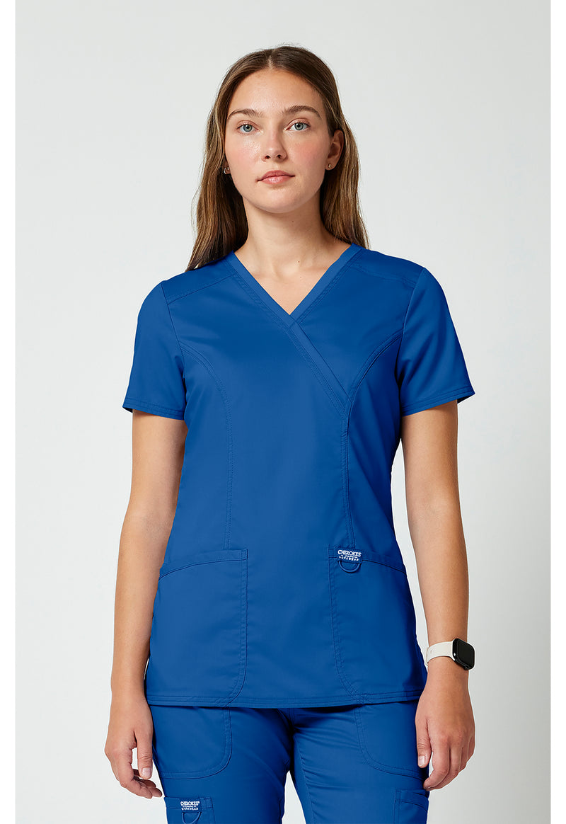 Royal - Cherokee WW Revolution Women Scrub Top - Front View