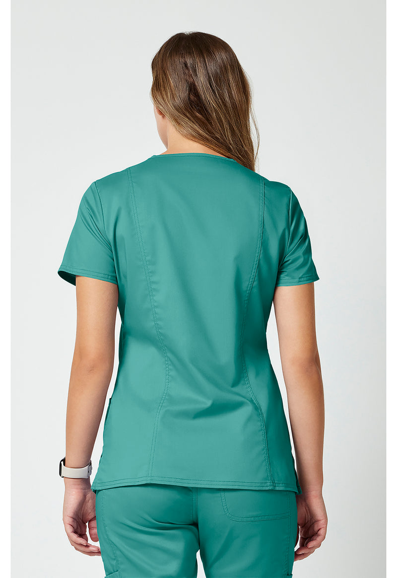 Soft Marine - Cherokee WW Revolution Women Scrub Top - Back View