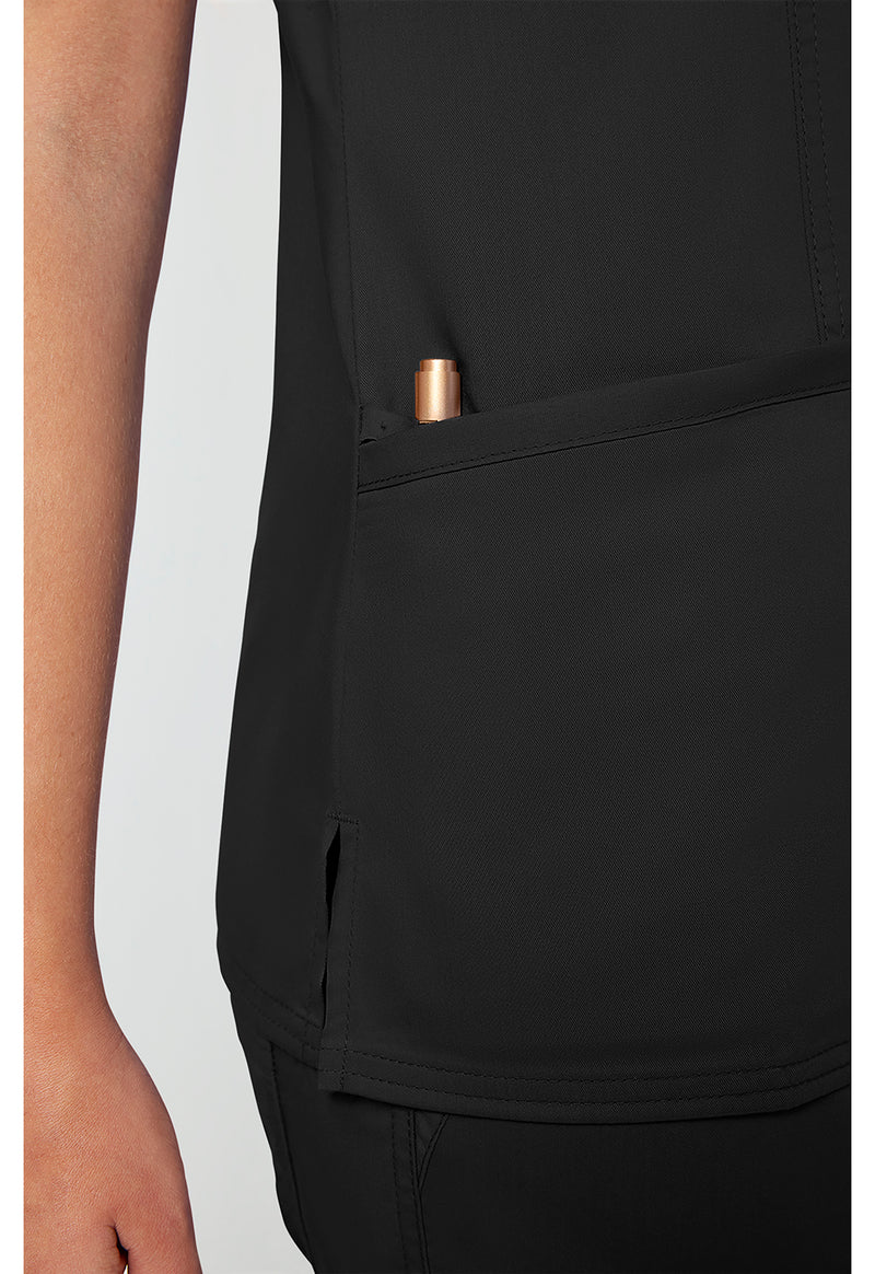 Black - Cherokee Cherokee WW Revolution Women's Scrub Top - Detail 2 View