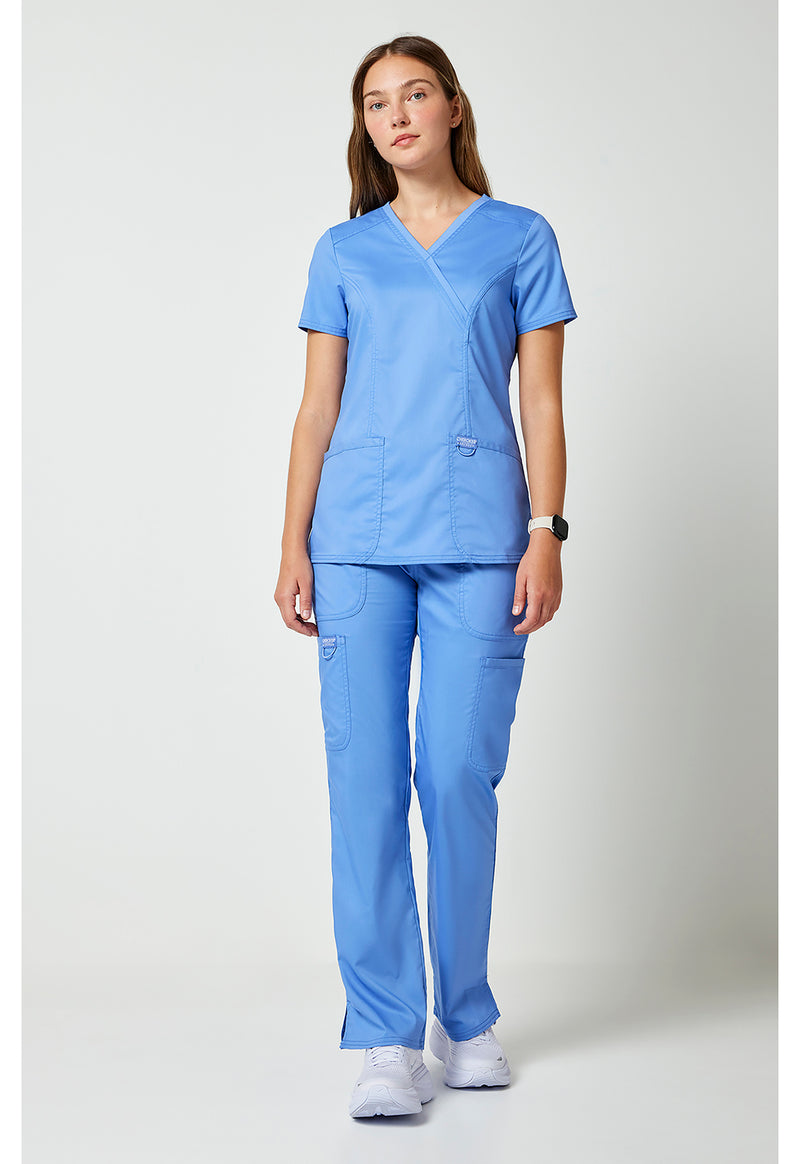 Ciel Blue - Cherokee Cherokee WW Revolution Women's Scrub Top - Detail 1 View