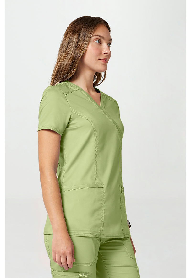 Cucumber - Cherokee Cherokee WW Revolution Women's Scrub Top - Right Side View