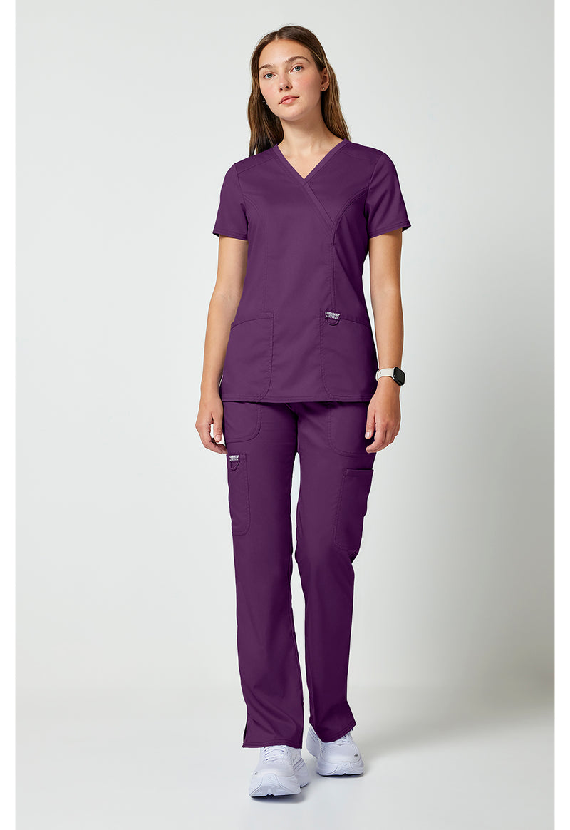 Eggplant - Cherokee Cherokee WW Revolution Women's Scrub Top - Detail 1 View