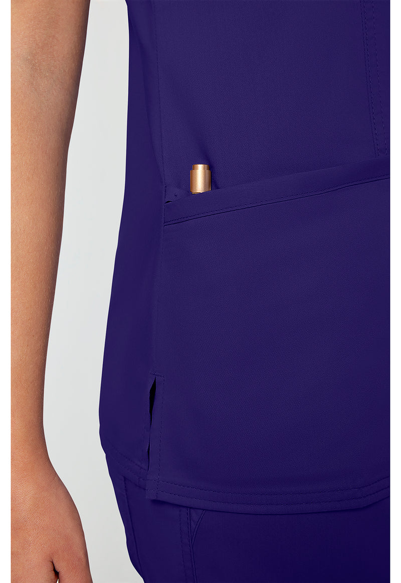 Grape - Cherokee Cherokee WW Revolution Women's Scrub Top - Detail 2 View