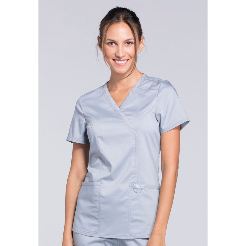 grey - Mock Wrap Top