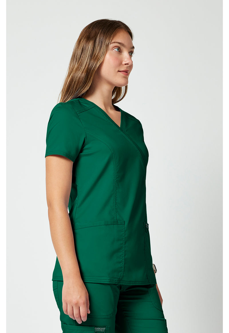 Hunter Green - Cherokee Cherokee WW Revolution Women's Scrub Top - Right Side View