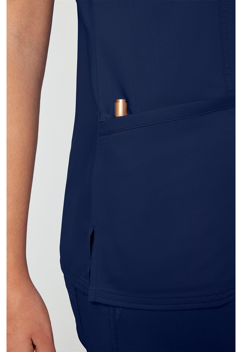 Navy - Cherokee Cherokee WW Revolution Women's Scrub Top - Detail 2 View