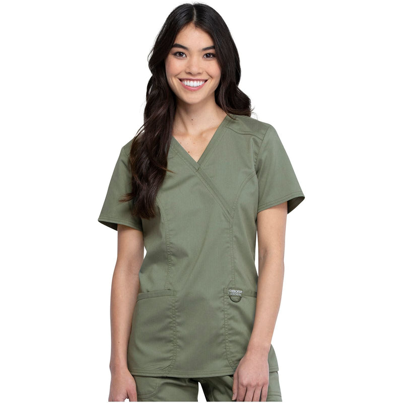 olive - Mock Wrap Top