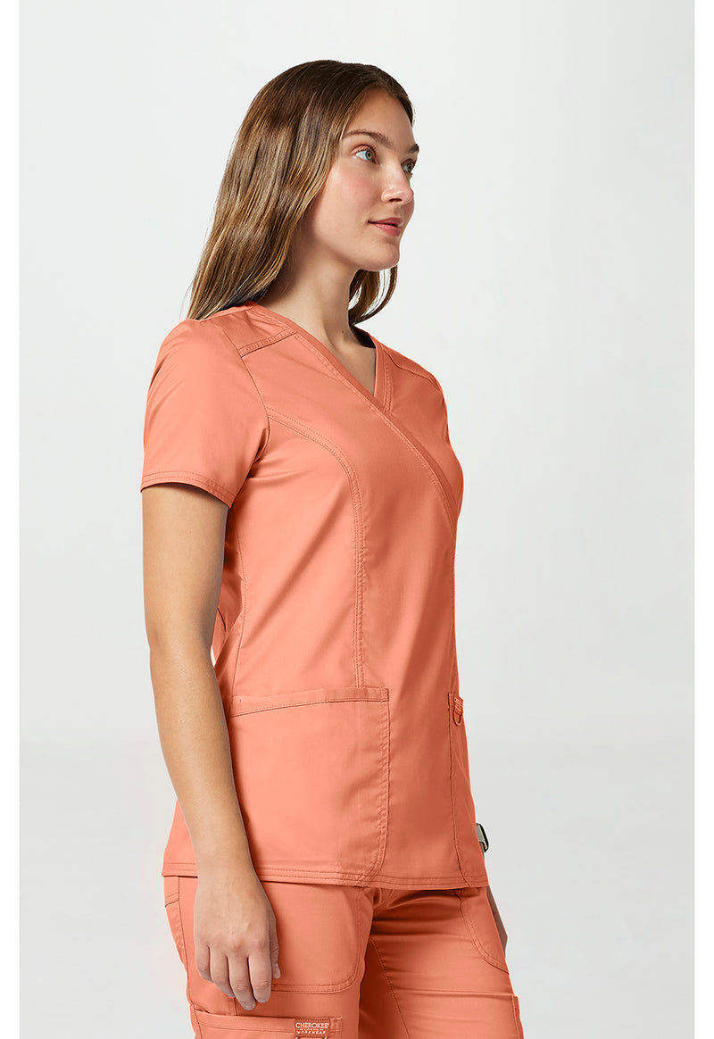 Papaya Juice - Cherokee Cherokee WW Revolution Women's Scrub Top - Right Side View