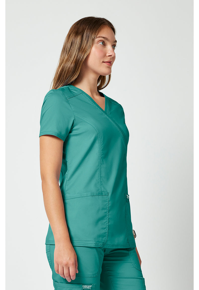 Soft Marine - Cherokee Cherokee WW Revolution Women's Scrub Top - Right Side View