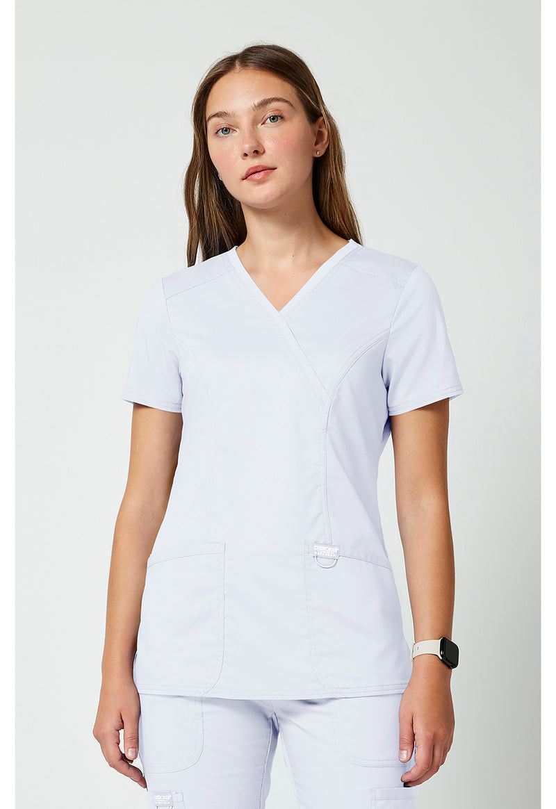 White - Cherokee Cherokee WW Revolution Women's Scrub Top - Detail 4 View