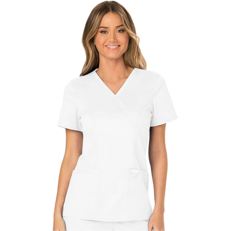 white - Mock Wrap Top