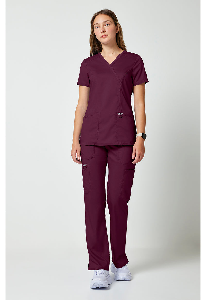 Wine - Cherokee Cherokee WW Revolution Women's Scrub Top - Detail 1 View
