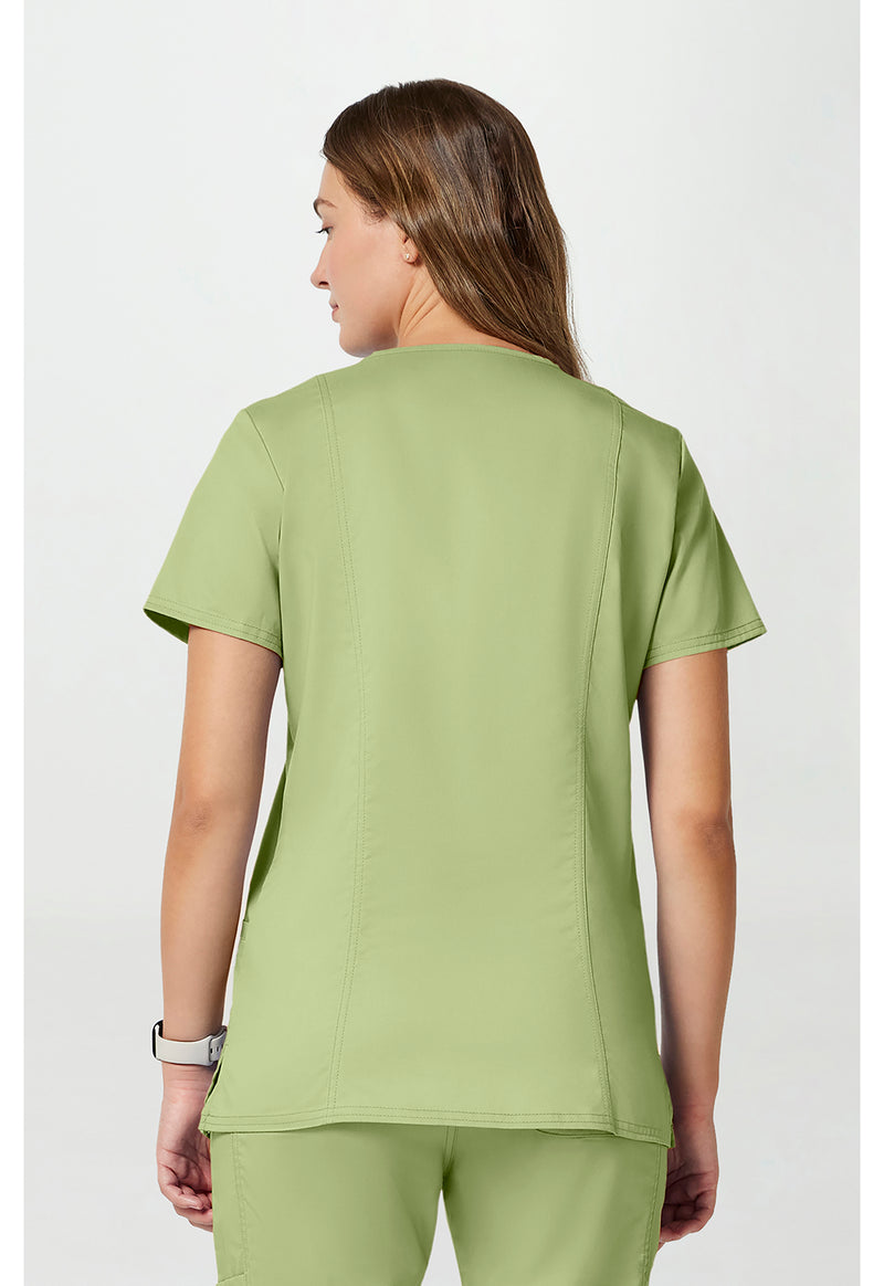Cucumber - Cherokee WW Revolution Women Scrub Top - Back View
