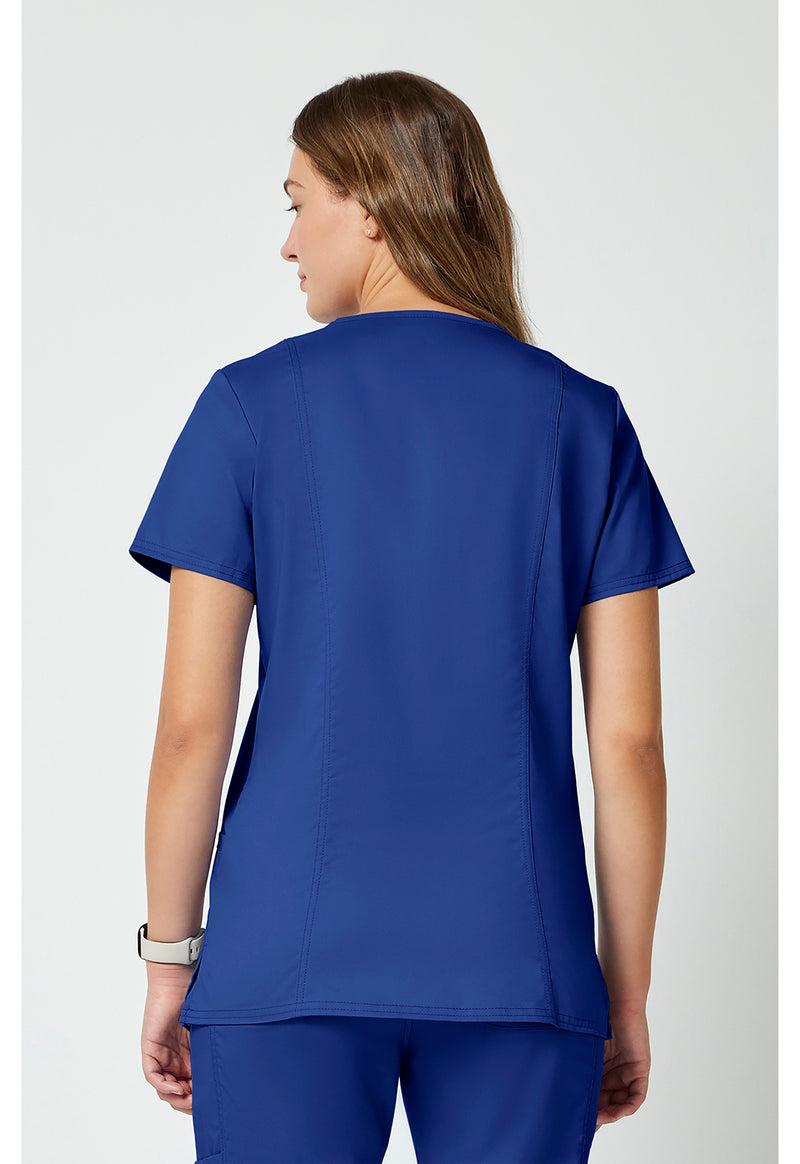 Galaxy Blue - Cherokee WW Revolution Women Scrub Top - Back View