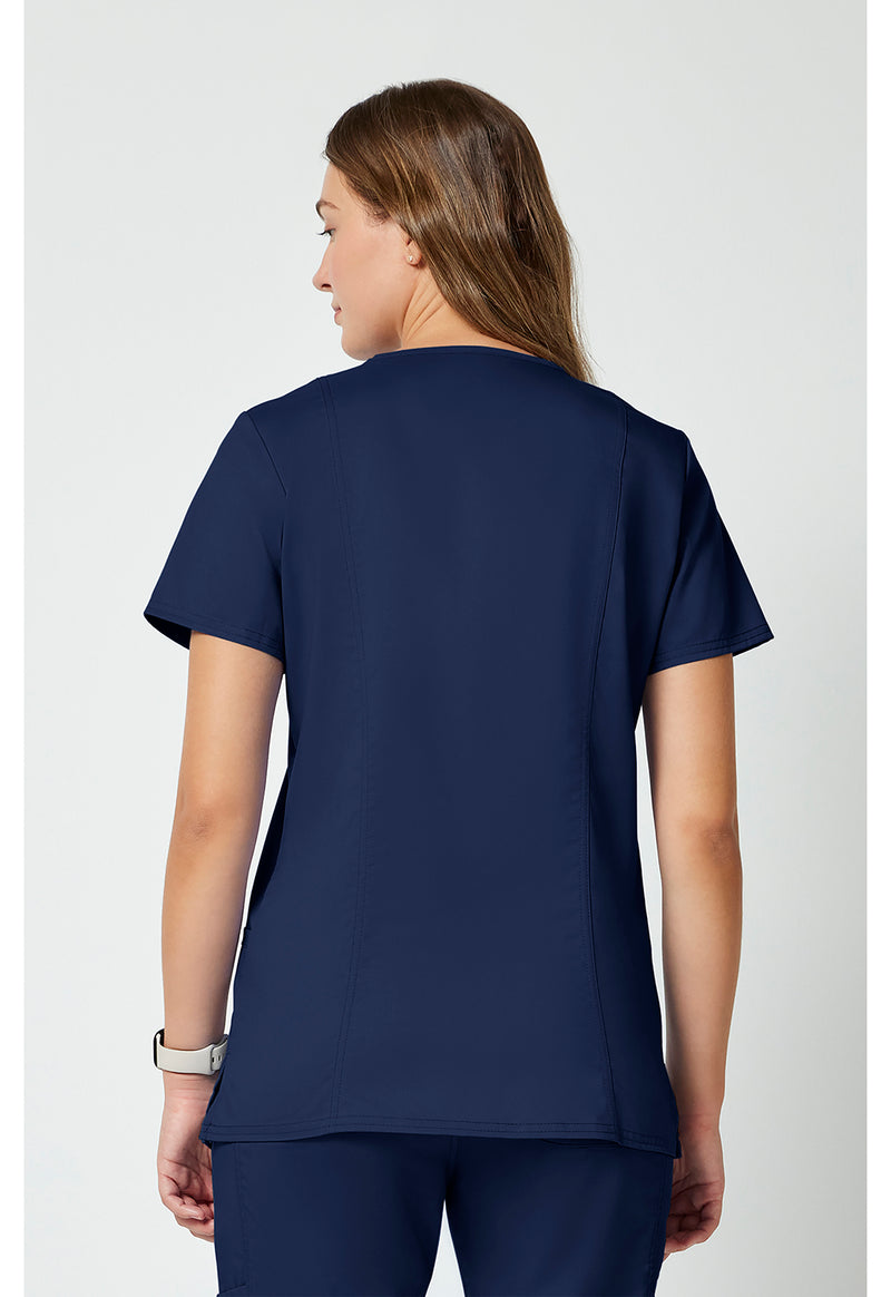 Navy - Cherokee WW Revolution Women Scrub Top - Back View