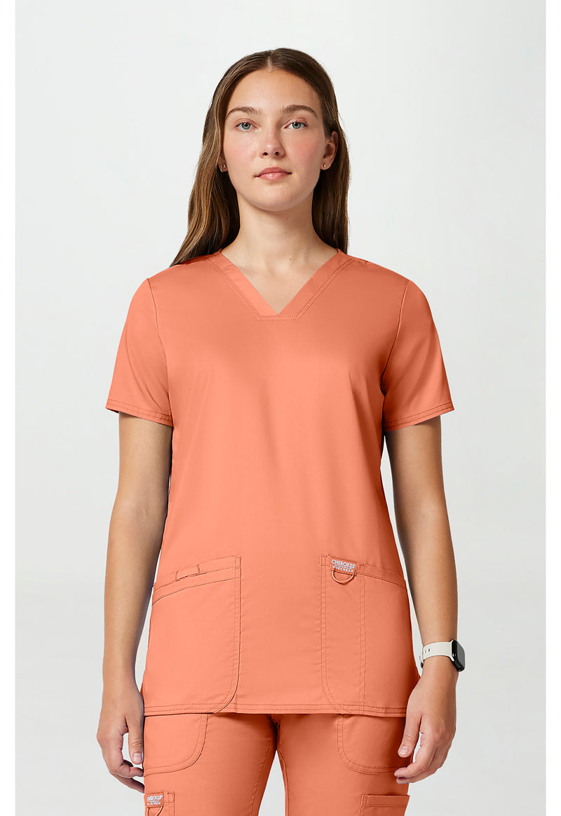 Papaya Juice - Cherokee WW Revolution Women Scrub Top - Front View