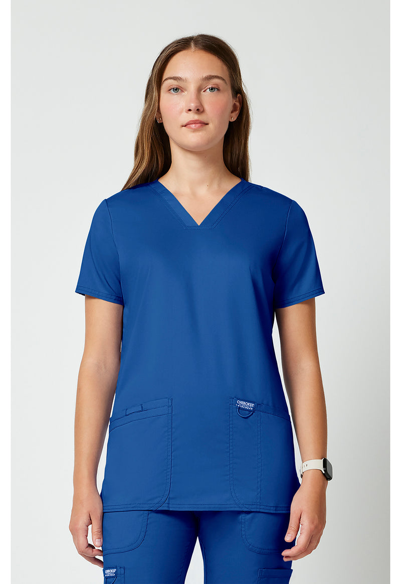 Royal - Cherokee WW Revolution Women Scrub Top - Front View