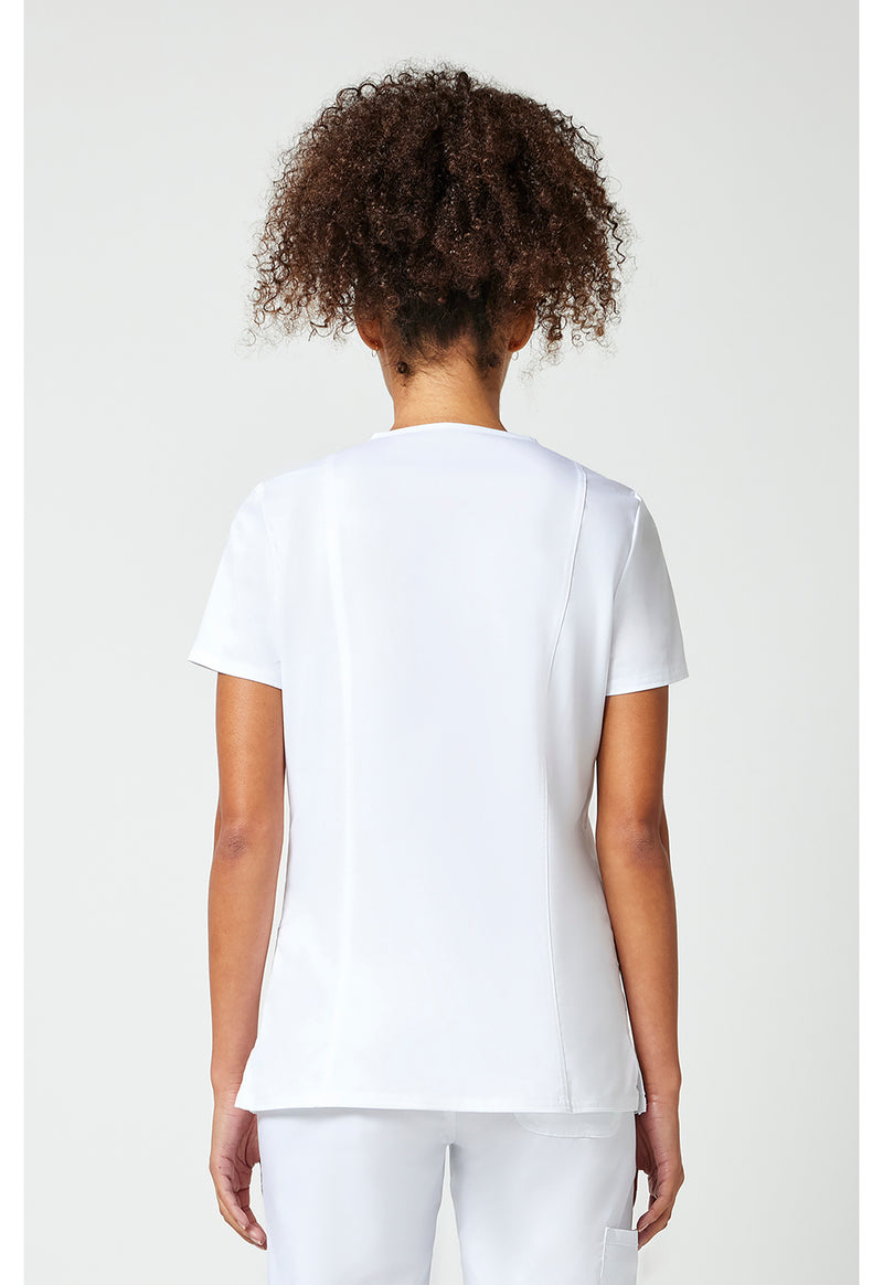 White - Cherokee WW Revolution Women Scrub Top - Back View