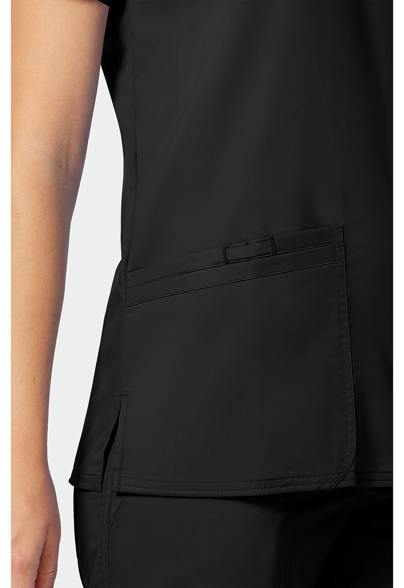 Black - Cherokee Cherokee WW Revolution Women's Scrub Top - Detail 3 View