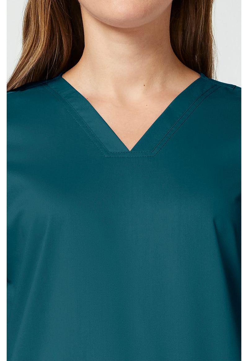 Caribbean Blue - Cherokee Cherokee WW Revolution Women's Scrub Top - Detail 2 View