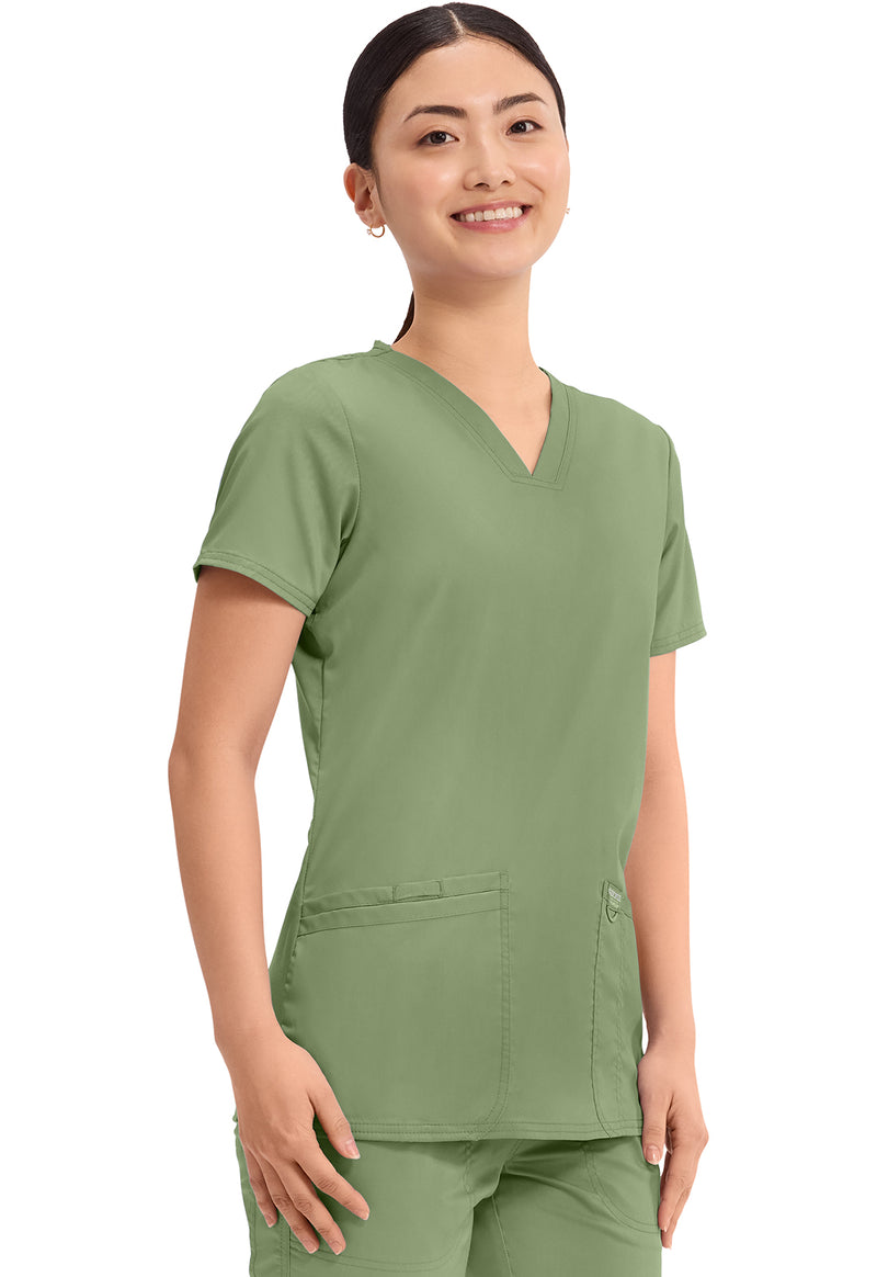 Celery Green - Cherokee Cherokee WW Revolution Women's Scrub Top - Right Side View