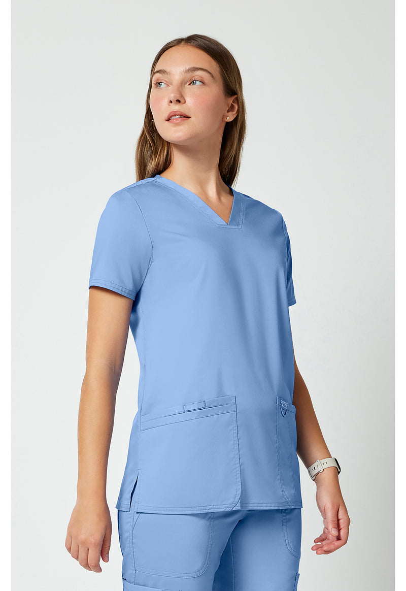 Ciel Blue - Cherokee Cherokee WW Revolution Women's Scrub Top - Right Side View