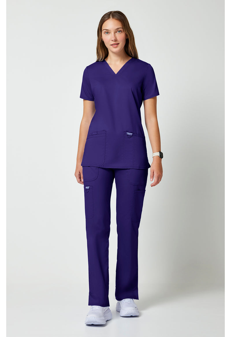 Grape - Cherokee Cherokee WW Revolution Women's Scrub Top - Detail 1 View