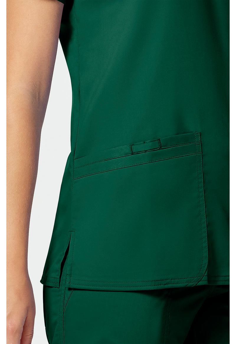 Hunter Green - Cherokee Cherokee WW Revolution Women's Scrub Top - Detail 3 View