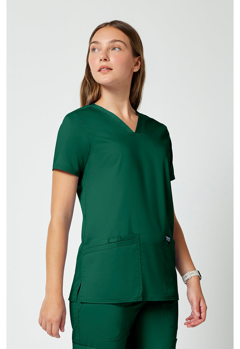 Hunter Green - Cherokee Cherokee WW Revolution Women's Scrub Top - Right Side View