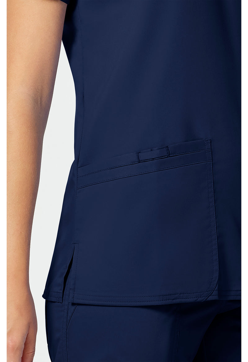 Navy - Cherokee Cherokee WW Revolution Women's Scrub Top - Detail 3 View