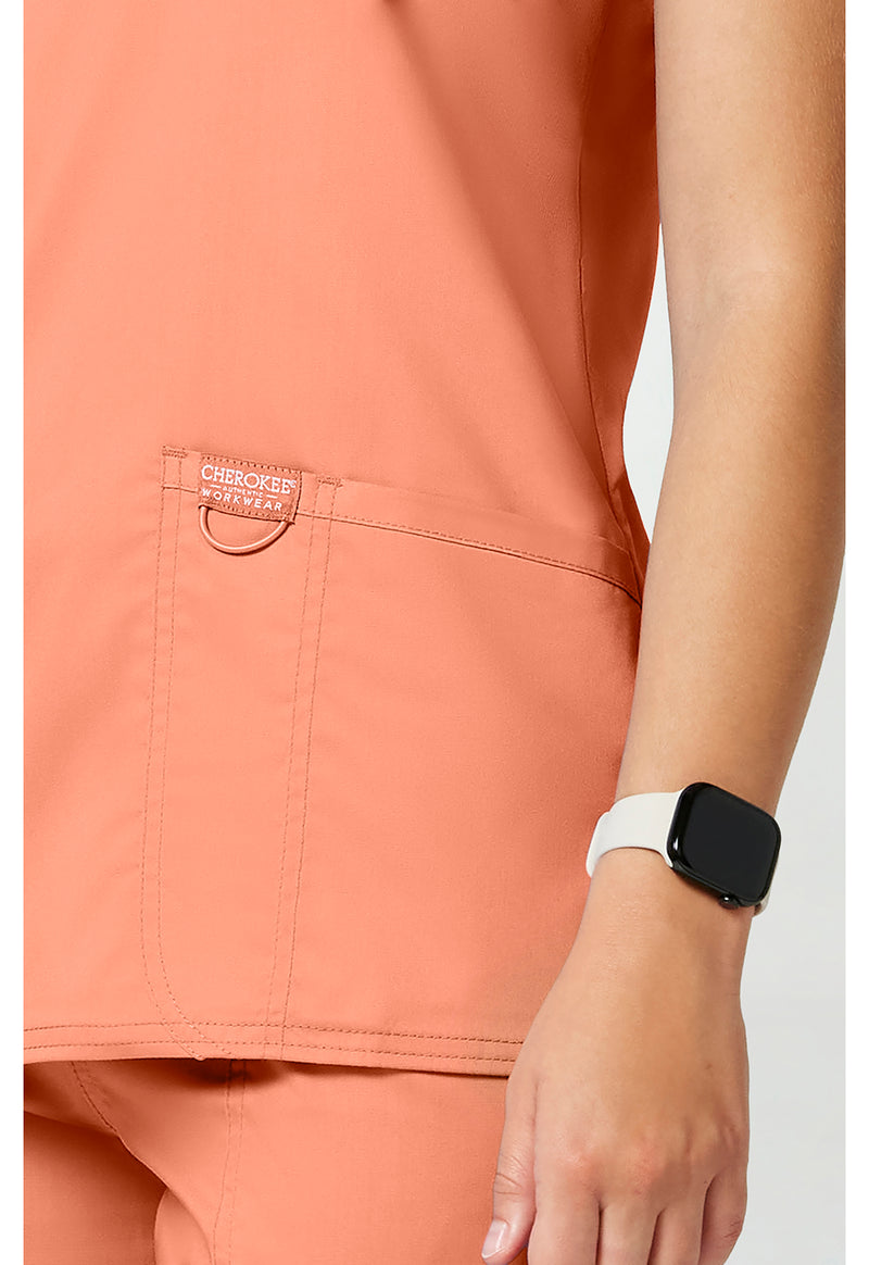 Papaya Juice - Cherokee Cherokee WW Revolution Women's Scrub Top - Detail 4 View