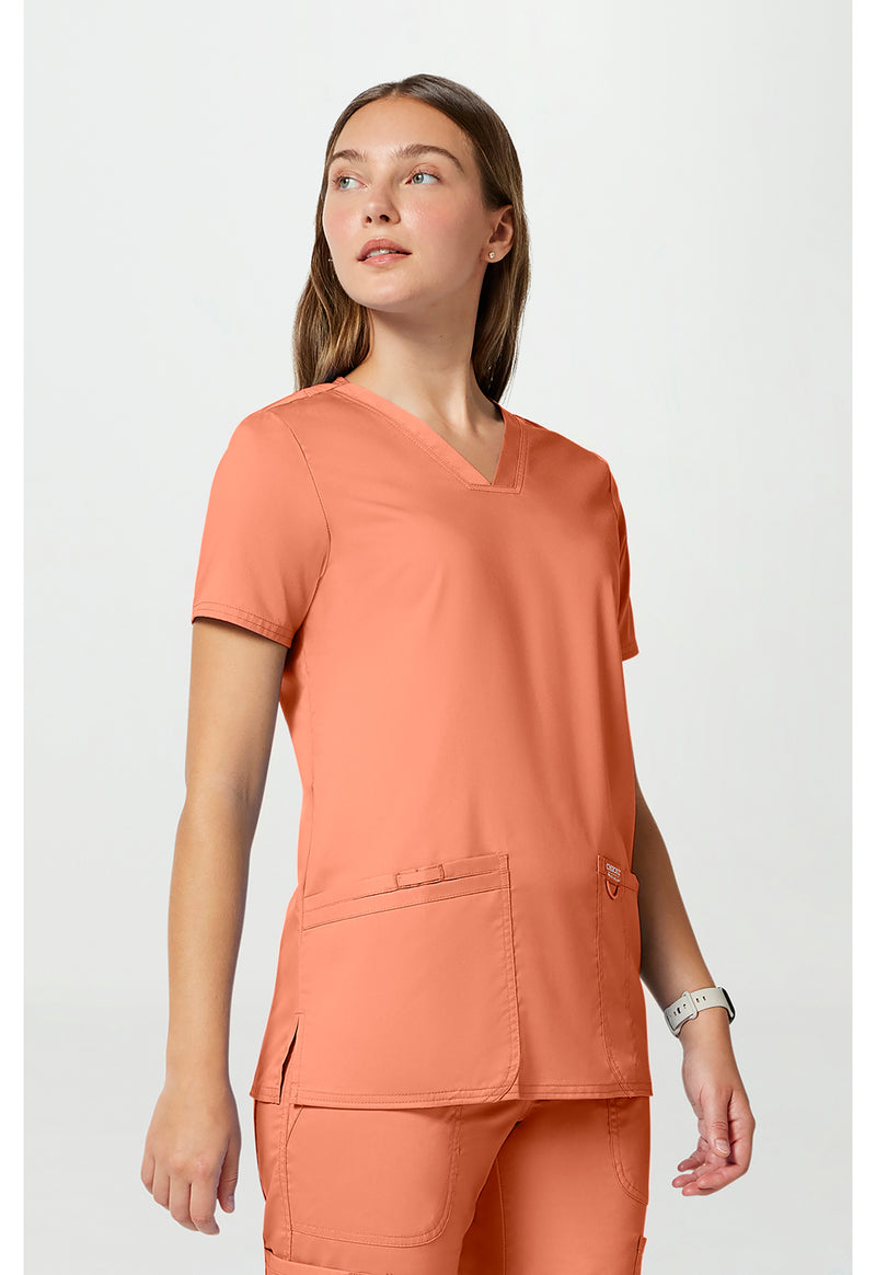 Papaya Juice - Cherokee Cherokee WW Revolution Women's Scrub Top - Right Side View