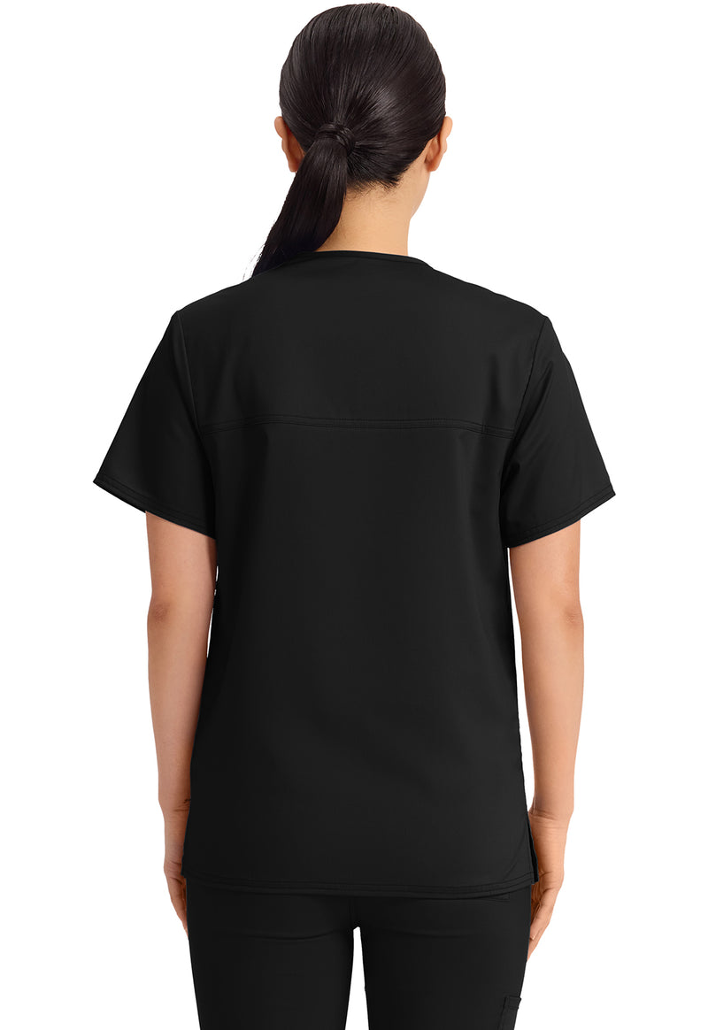 Black - Cherokee WW Revolution Unisex Scrub Top - Back View