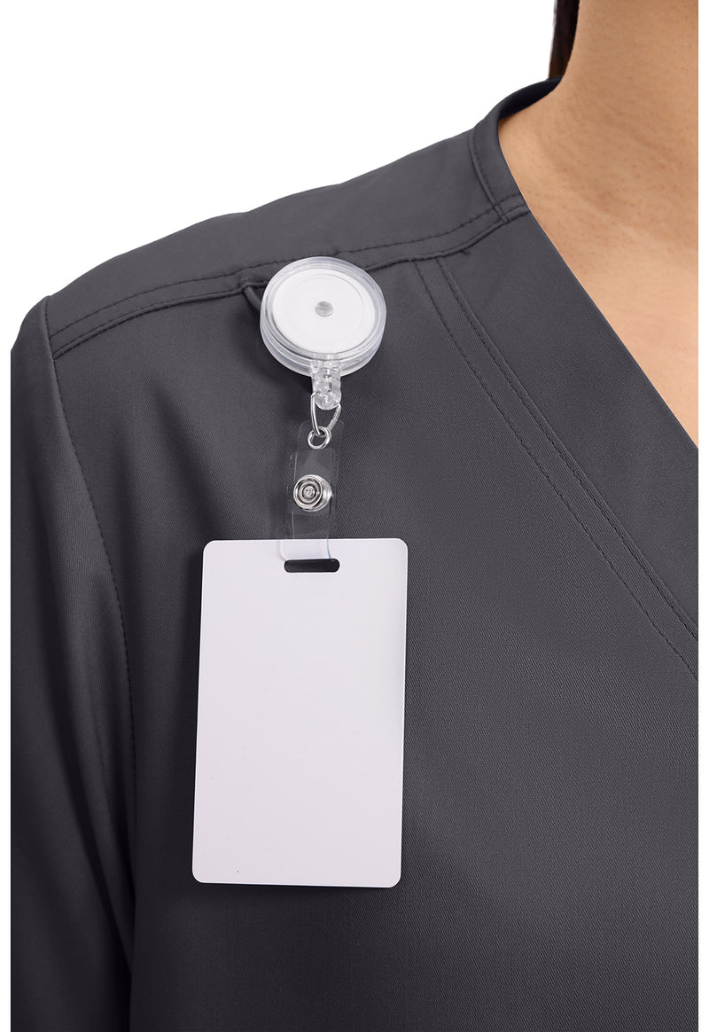 Pewter - Cherokee Cherokee WW Revolution Unisex Scrub Top - Detail 3 View