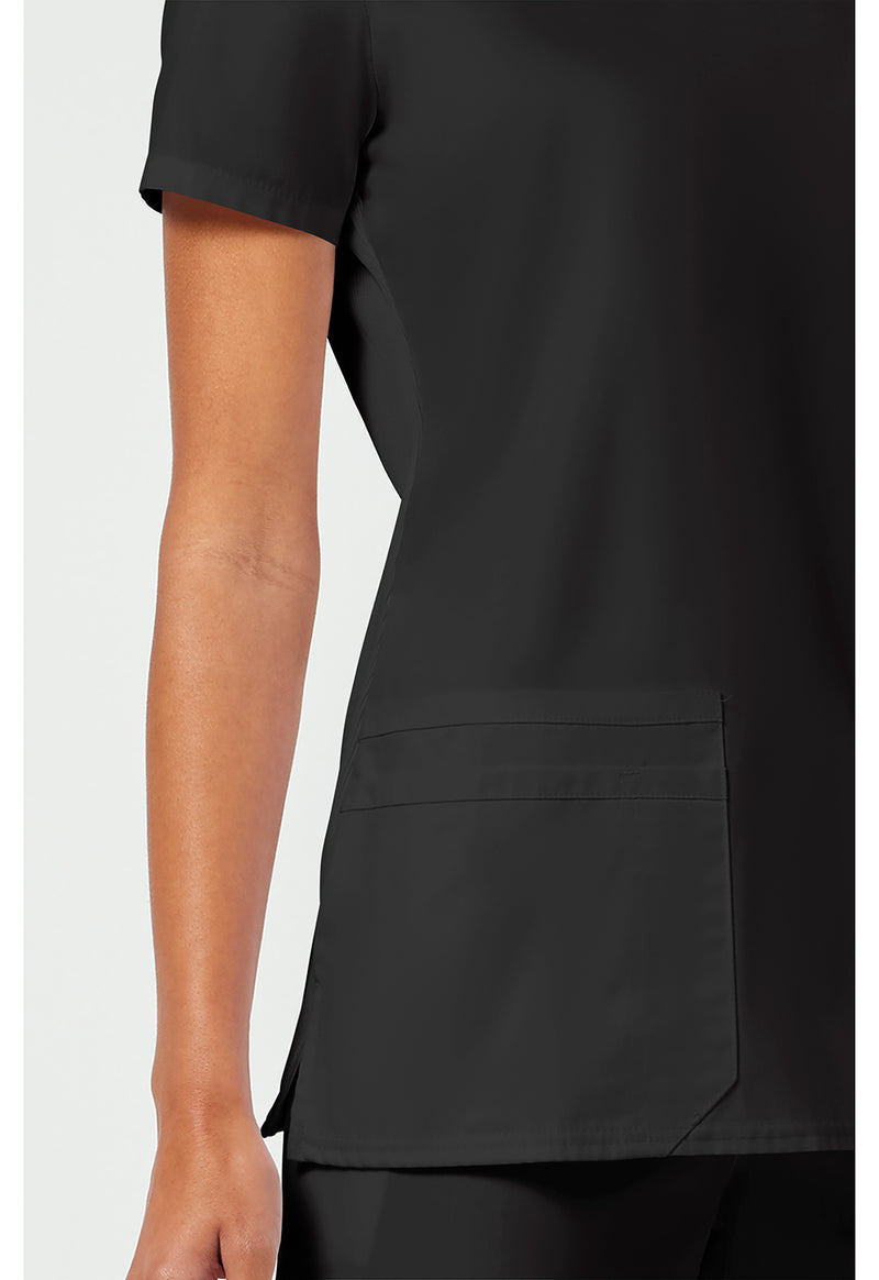 Black - Women's V-Neck Scrub Top (View 3)