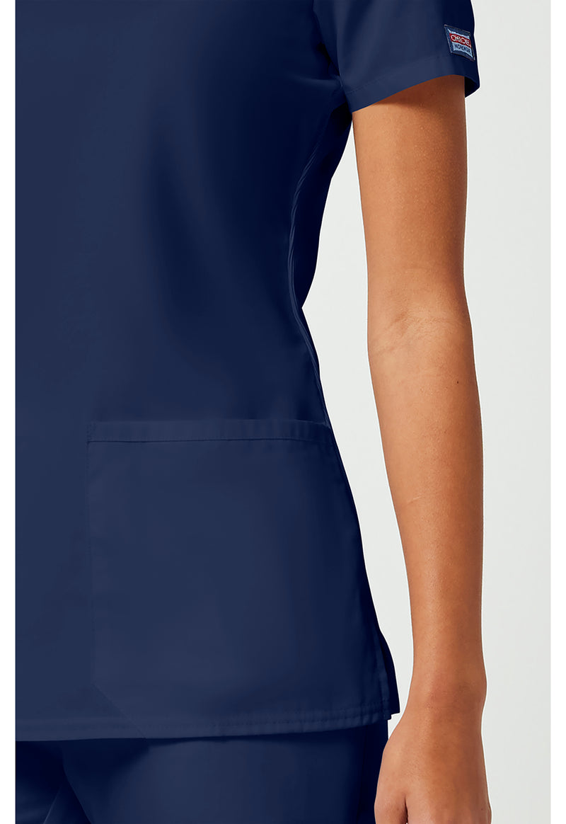 Navy - Women's V-Neck Scrub Top (View 4)