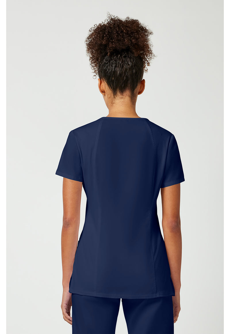 Navy - Cherokee WW Originals Women Scrub Top - Back View