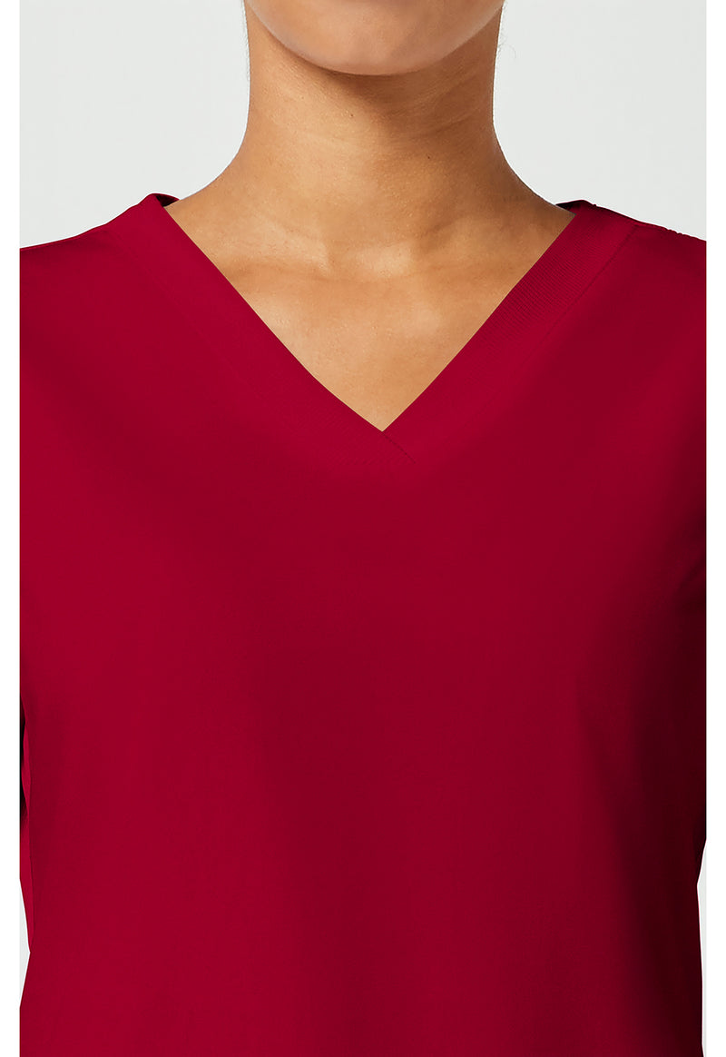 Red - Women's V-Neck Scrub Top (View 2)